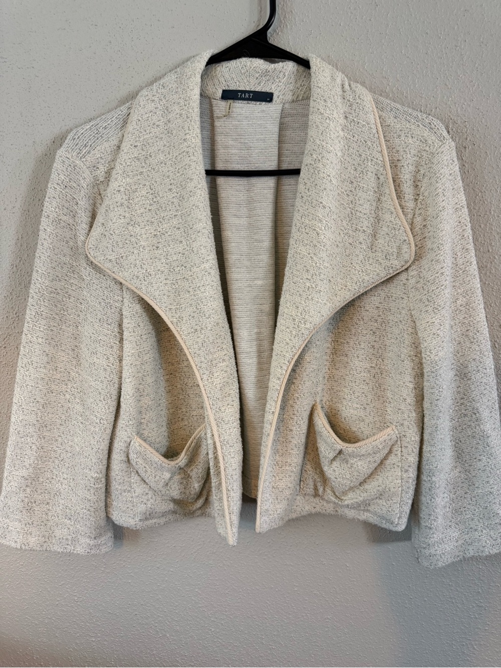 Tart (M) Open-Front Cream Bouclé Jacket
